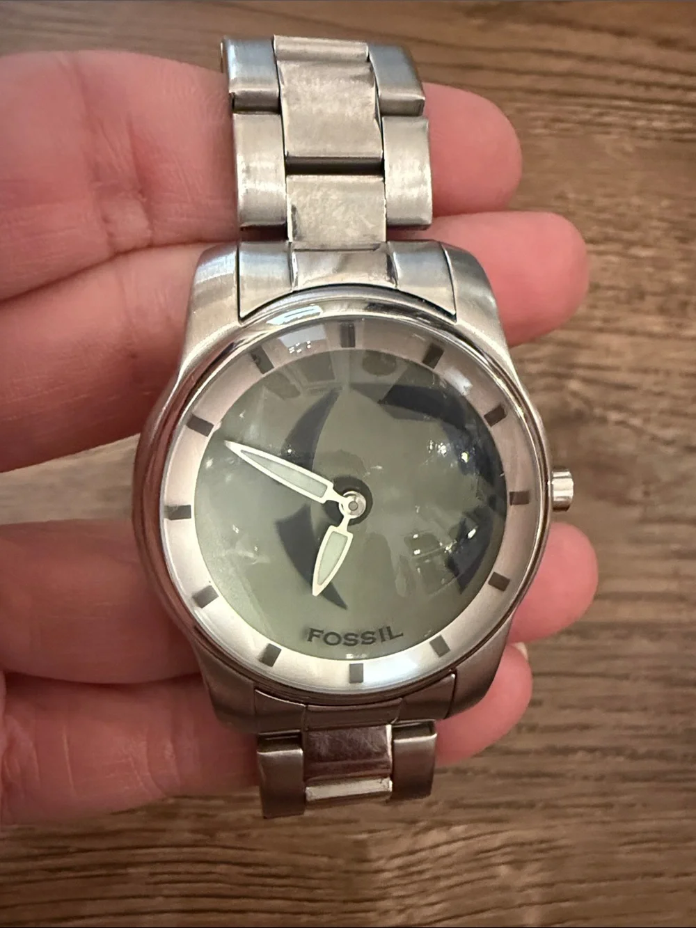 Fossil Big Tik Silver Stainless Steel Men's Watch - Silver Dial working
